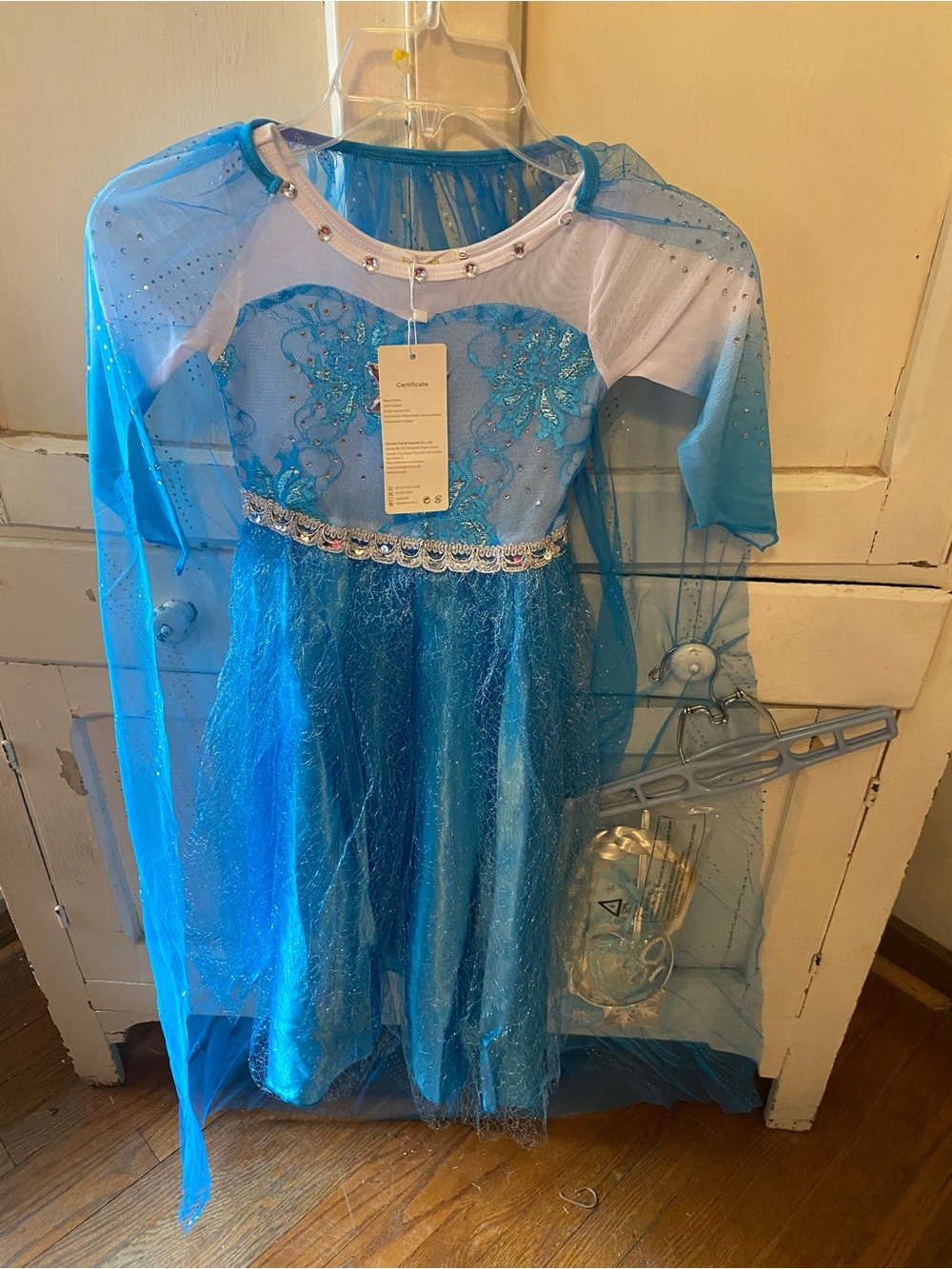 Blue Glitter Princess Costume Dress for Kids Elisa